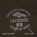 THHS LACROSSE TSHIRT W/GRAD YEAR & JERSEY NUMBER
